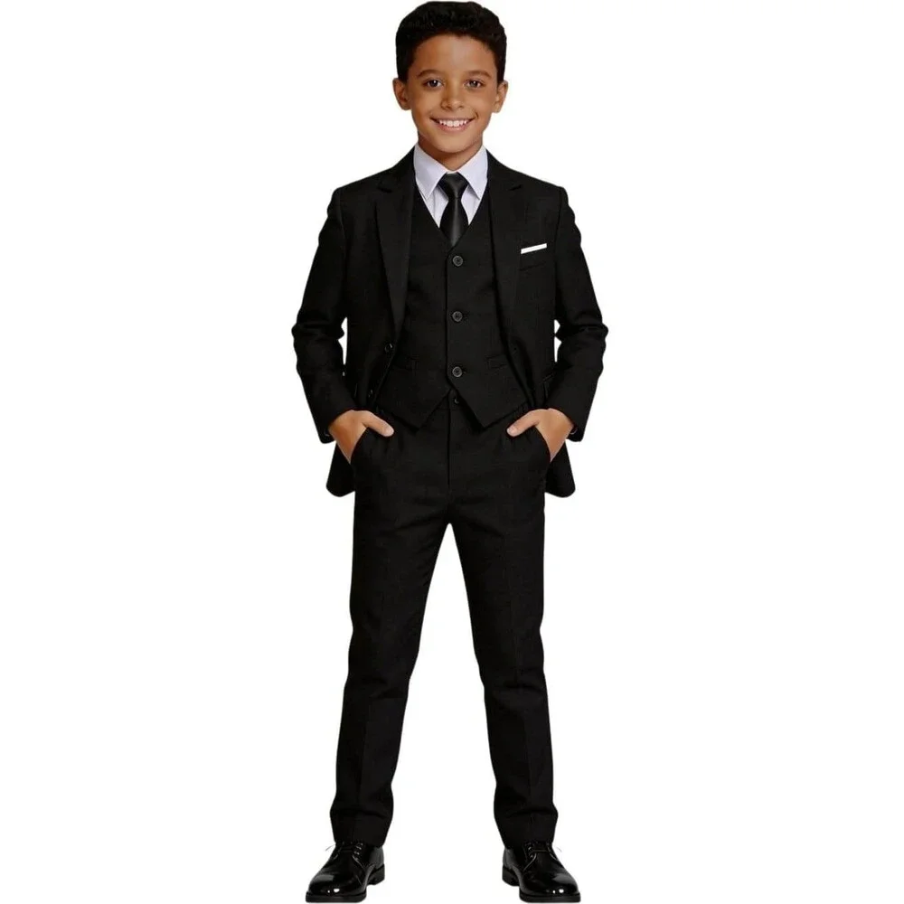 YUANLU Boys' Formal 3 Pc Suit Slim Fit Tuxedo Suits Kids Ring Bearer Outfit 12Y
